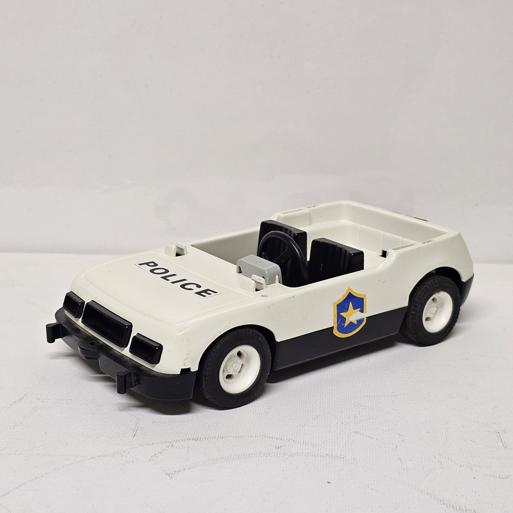 Vintage Playmobil Police Car – White & Black Patrol Vehicle (1976 Geobra)
